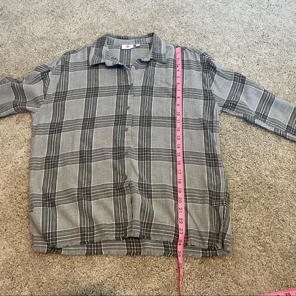 Adriano Goldschmied AG Kids Flannel Button Down Size XL Raw Hem Casual Plaid - Picture 14 of 14
